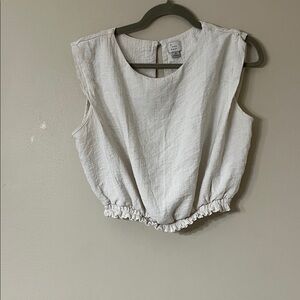 A New Day Cream Sleeveless Crop Top